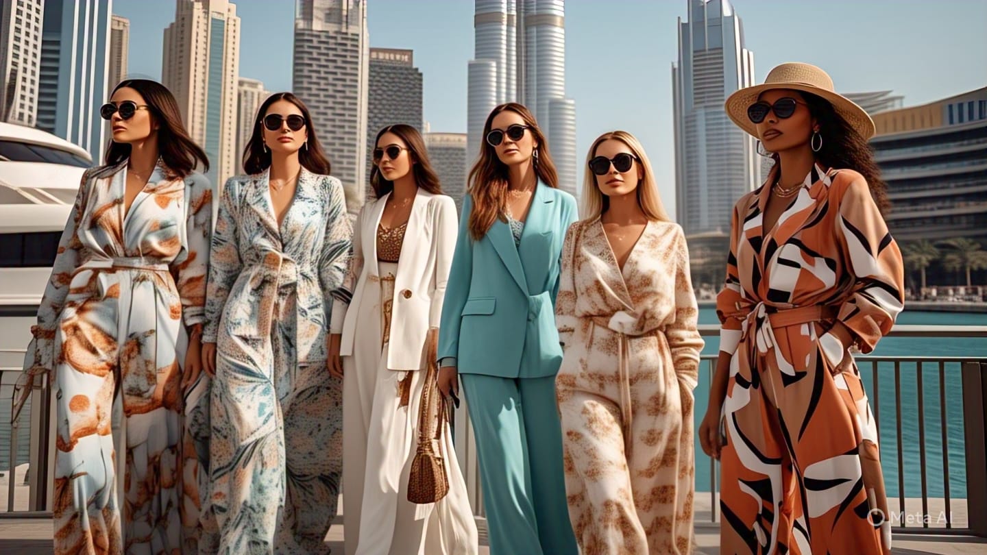 stylish women wearing Dubai street style outfits for ladies