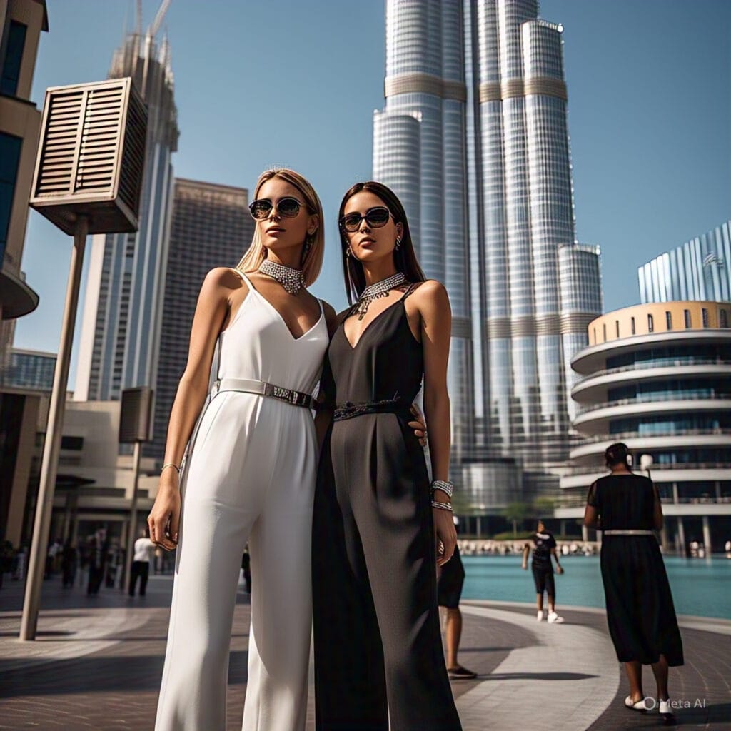 woman in all-beige outfit inspired by Kardashian style in Dubai