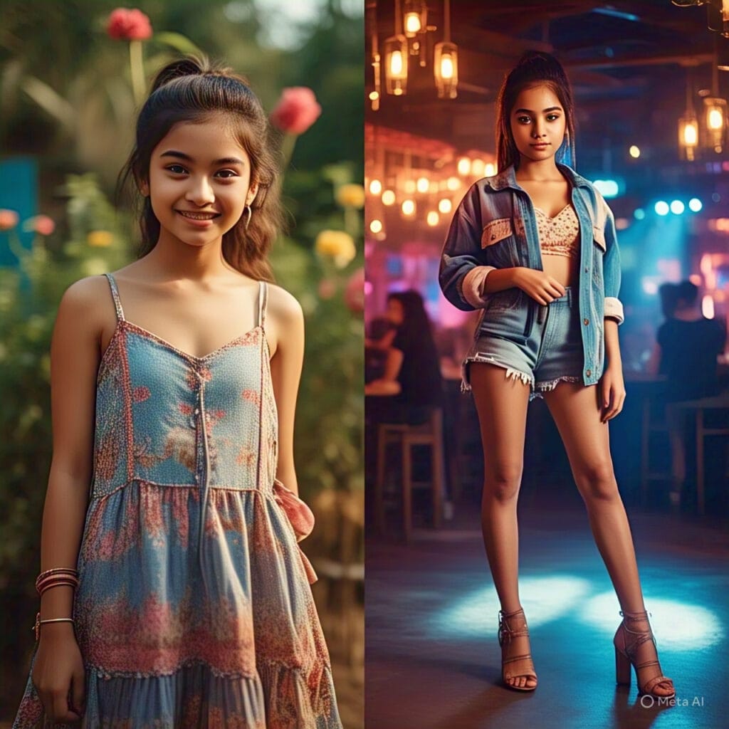 Teen girl transforming a sundress from daytime casual to evening chic