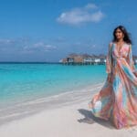 Maldives outfit ideas for Indian women wearing stylish beachwear at a luxury resort