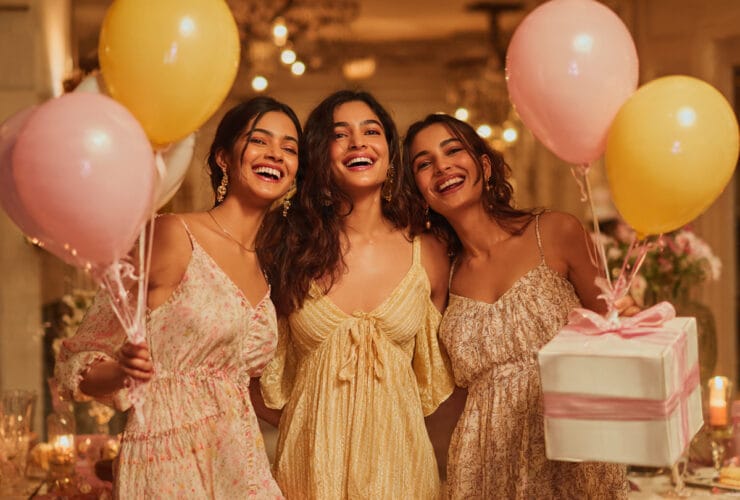 Indian women celebrating a birthday wearing stylish dresses, perfect birthday gift ideas for women in India